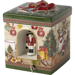 Villeroy & Boch Christmas Toys dárková krabička s hrajícími hodinami Santův dům