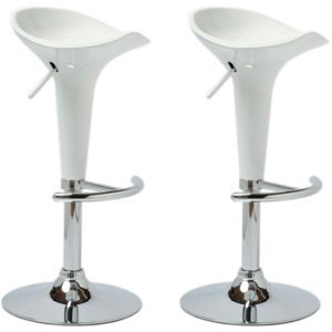 Plastová barová židle Shine bílá (SET 2 ks)