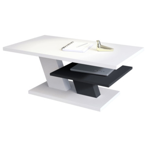CLIFF MAT bílý + antracit (tmavý šedý), konferenční stolek