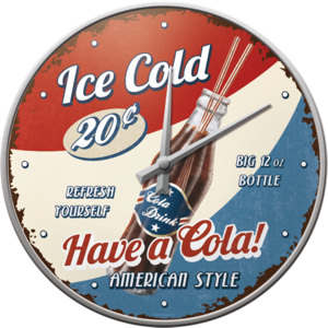 Nostalgic Art HODINY Nástěnné hodiny na zeď Ice Cold Have a Cola Průměr: 28cm