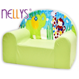 Dětské křesílko/pohovečka Nellys ® - Safari v zeleném