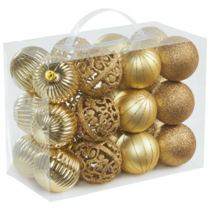 MELINERA® Vánoční koule, 24 kusů (zlatá)