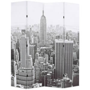 Skládací paraván 160 x 180 cm Denní New York černobílý