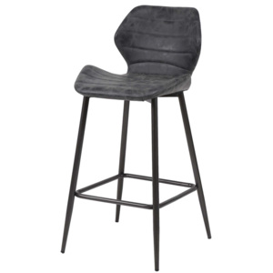 Barová židle s ocelovou konstrukcí černá