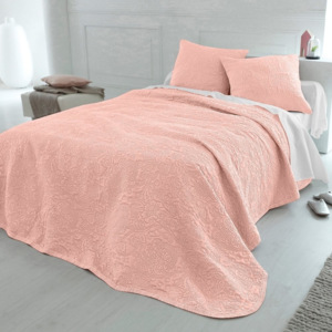Blancheporte Přehoz na postel Melisa růžové dřevo povlak na polštář 65x65cm