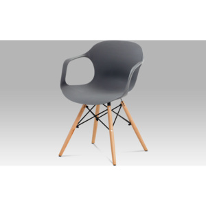 Jídelní židle, šedý strukturovaný plast / natural