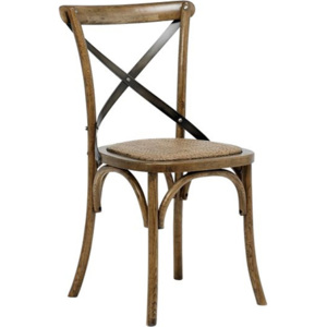 Danish Style Jídelní židle s ratanovým sedákem Harvest (SET 2 ks), antik Barva: hnědá