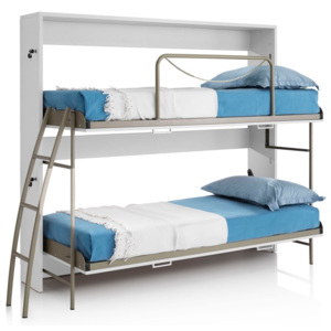 Tomasucci Dvoupatrová rozkládací postel SLIM WHITE 180x202x90cm,vícebarevná