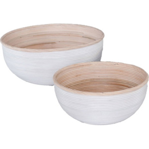 Danish Style 2 minimalistické misky, přírodní ratan, skandinávský styl, 60 cm, bílá Barva: Bílá