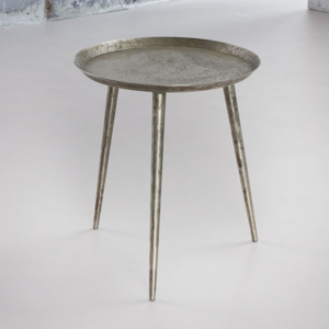 Vyšší odkládací stolek stříbrný vintage