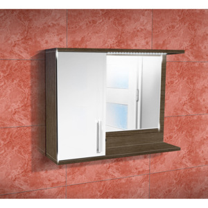 Nabytekmorava Koupelnová skříňka se zrcadlem K10 levá barva skříňky: rigoletto, barva dvířek: bílý lesk