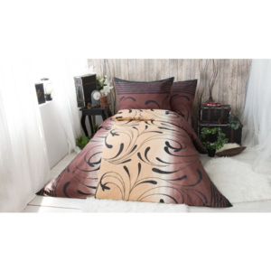 XPOSE® Bavlněné povlečení na 2 postele NAOMI hnědá, 140x200/70x90cm