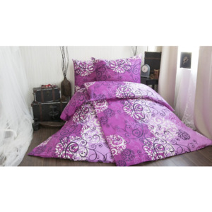 XPOSE® Bavlněné povlečení na 2 postele AMÉLIA fialová, 140x200/70x90cm