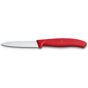 Victorinox Nůž na zeleninu červený špičatý vroubkovaný 8cm