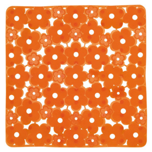 SAPHO MARGHERITA podložka do sprchového koutu 51,5x51,5cm s protiskluzem, PVC,oranžová ( 975151P4 )