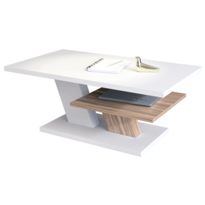 CLIFF MAT bílý + dub canyon, konferenční stolek