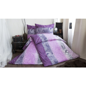 XPOSE® Bavlněné povlečení na 2 postele Ornela fialová, 140x200/70x90cm