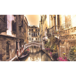 Fototapeta, Tapeta City Venice Canal Bridge Art, (208 x 146 cm)