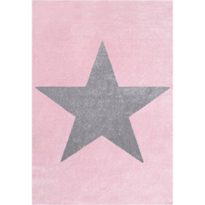 LIVONE Dětský koberec STAR růžová/stříbrná-šedá Varianta: 160x230 cm