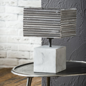 Stolní lampa čtvercová 1L beton-karton