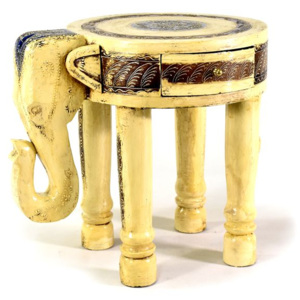 Stolička ve tvaru slona ručně malovaná, 42x31x47cm
