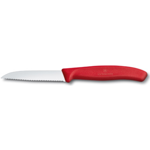 Victorinox Nůž na zeleninu vroubkovaný červený 8cm