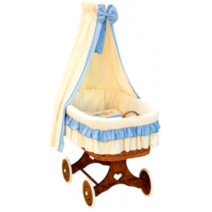 Proutěný košík pro miminko s nebesy Martin - modrá