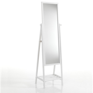 Tomasucci Zrcadlo s poličkou z masivního dřeva BRILL 148x44x36cm,bílé