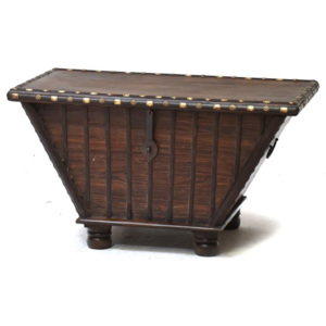 Stará dřevěná truhla z teakového dřeva, 93x54x54
