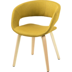 Design Scandinavia Jídelní židle Garry s dřevěnou podnoží žlutá Barva: žlutá