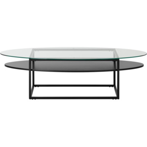 Design Scandinavia Konferenční stolek Locika oválný, 140 cm Barva: černá / bílá