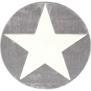 LIVONE Dětský koberec STAR stříbrná-šedá/bílá Varianta: 160 cm