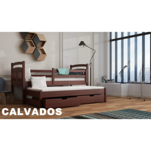 Postel Feliks s výsuvným lůžkem a úložným prostorem 90x200 cm masiv CALVADOS