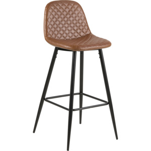 Design Scandinavia Barová židle Wnd (SET 2 ks), černá/koňaková Barva: černá / koňaková
