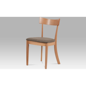 Jídelní židle, barva buk, potah krémový