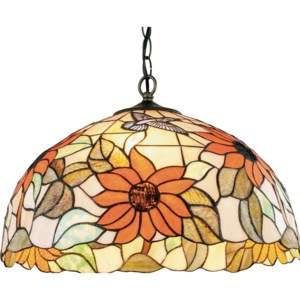 Mozaikové svítidlo Faneurope I-DAFNE-S s kolibříkem a motivy květin
