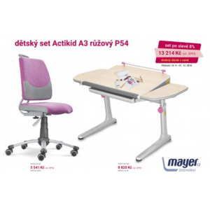 Mayer rostoucí set Actikid A3 růžový + stůl Profi 32P354TW