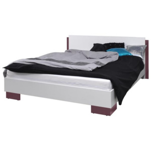 Moderní manželská postel Lux vysoký lesk / fialová