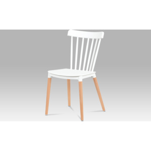 Artium Jídelní židle | plast | masiv buk Barva: bílá