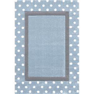 LIVONE Dětský koberec Tečky modrá/stříbrná-šedá Varianta: 120x180 cm