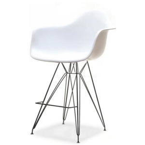 Barová židlička MOBI bílá-černá
