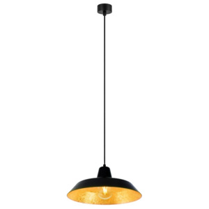Černé stropní svítidlo s vnitřkem ve zlaté barvě Bulb Attack Cinco, ⌀ 35 cm