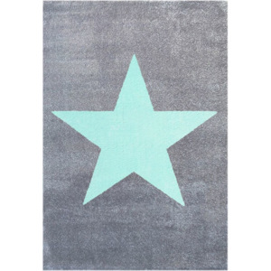 LIVONE Dětský koberec STAR stříbrnošedý/ mátový Varianta: 160x230 cm