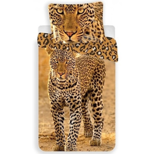 Jerry Fabrics povlečení bavlna fototisk Leopard 2017 140x200+70x90 cm