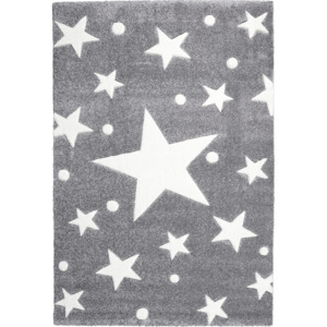 LIVONE Dětský koberec STARS stříbrno-šedá/bílá Varianta: 120x180 cm