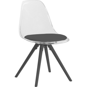 Danish Style Jídelní židle Daniela (SET 4 ks), čirá/černá Barva: čirá / černá