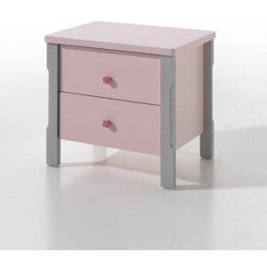Dětský růžový noční stolek Cindy