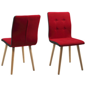 Sada 2 červených jídelních židlí Frida