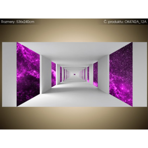 Samolepící fólie Chodba a fialový vesmír 536x240cm OK4742A_12A