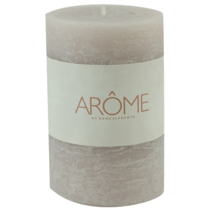 Arôme Rustikální svíčka s bílým páskem s potiskem 6,8 x 10cm, Gray, 300g